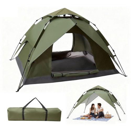 Man pop dome tent - up,