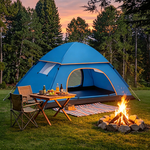 Instant pop camping tent - up,
